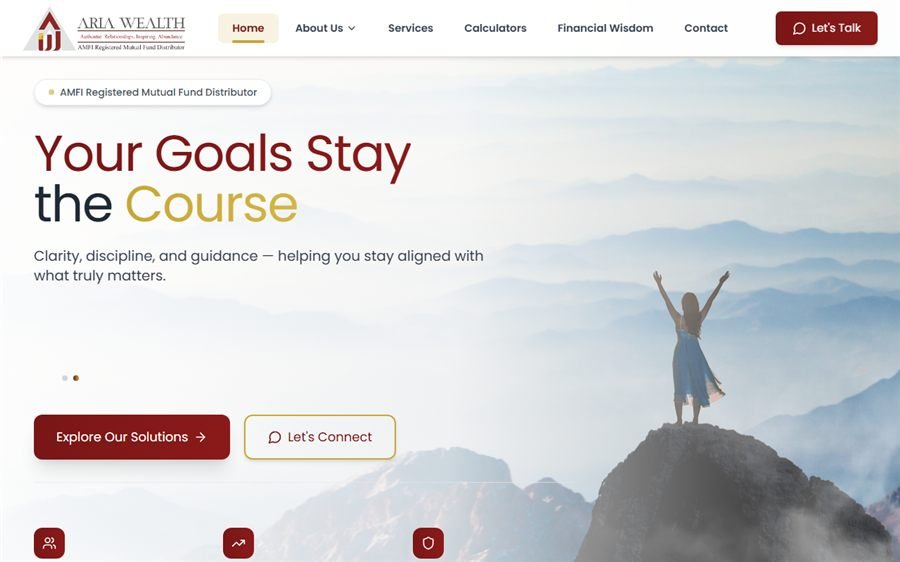 Aria Wealthwise website preview