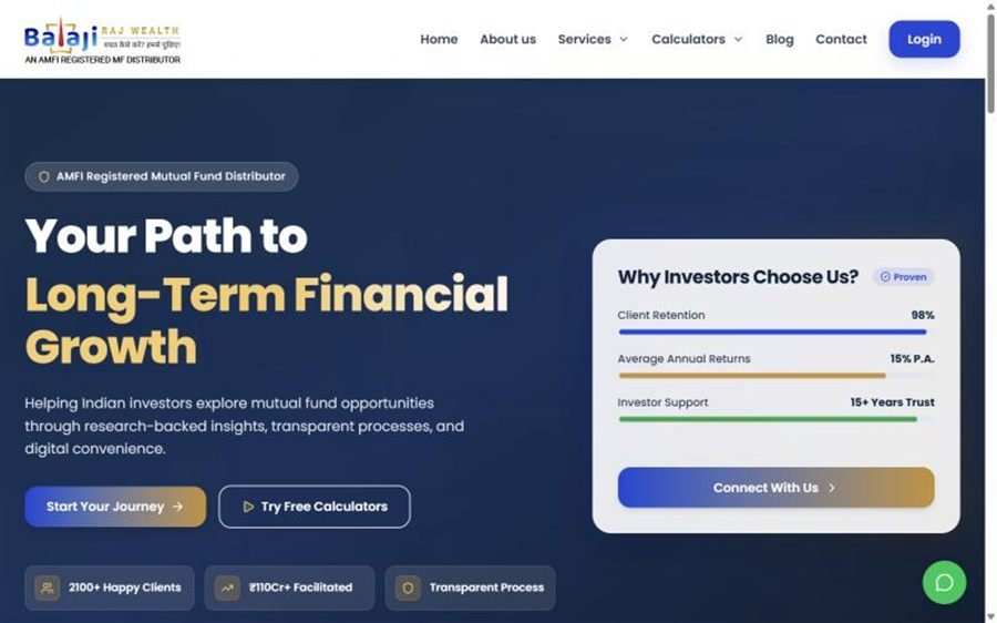 Balaji Raj Wealth website preview