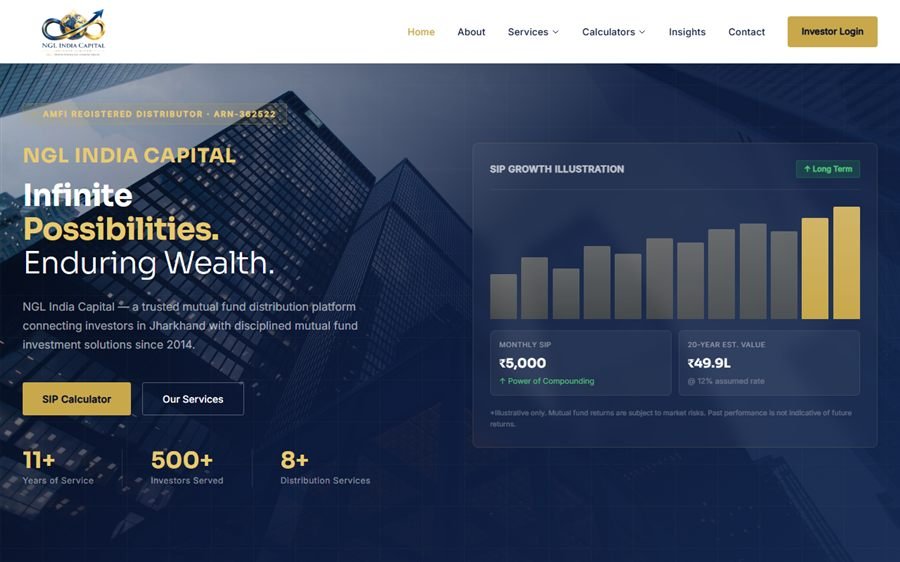 NGL India Capital website preview